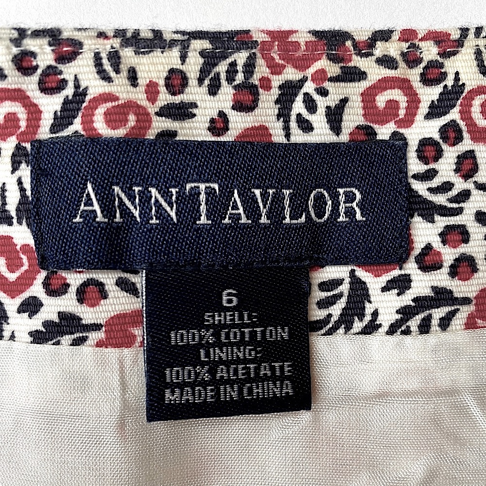 💐Ann Taylor cotton floral pencil skirt  Sz.6 - Picture 3 of 4